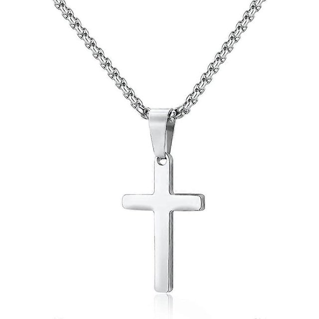 Collar con cruz para hombre yuxing de acero inoxidable 24 pulgadas