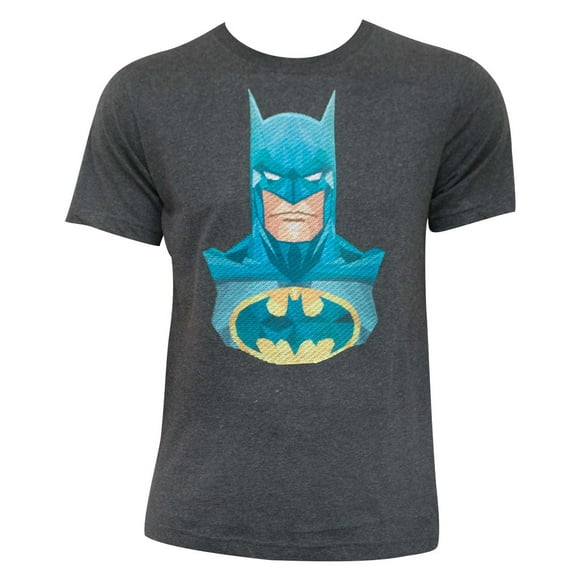 Batman Men's Charcoal Embroidered T-Shirt-Large