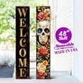 thumbnail image 5 of Vintage Dia de los Muertos Sugar Skull Welcome Porch Sign | Reversible, 5 of 7