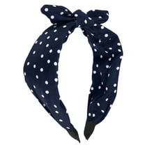 Unique Bargains 1 Pcs Bowknot Headband with Bunny Ears Hairband for Women 2.17 Inch Navy Blue