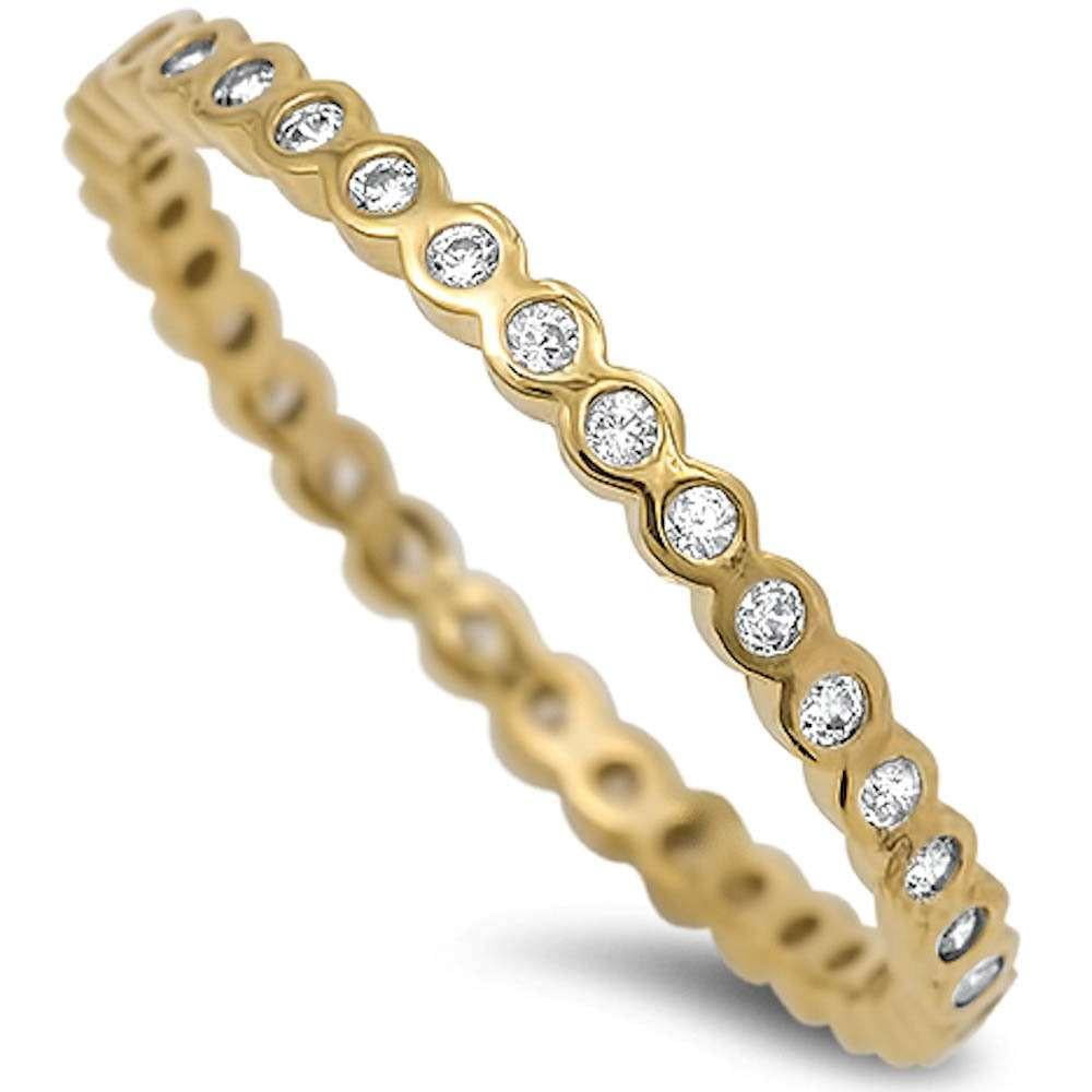 All In Stock Round CZ Eternity Stackable Ring Sterling Silver Size 9 ...
