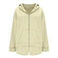 thumbnail image 2 of Cotton 2 Piece Sweatsuits Short Sets Womens Full Zip Hoodie Jacket and Shorts with Pockets Sports Outfits (L, Beige), 2 of 7