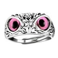 thumbnail image 2 of Jiaroswwei Adjustable Owl Ring with Big Eyes Ultralight Simple Style Finger Band Women Men Engagement Wedding Ring Jewelry Gift, 2 of 8