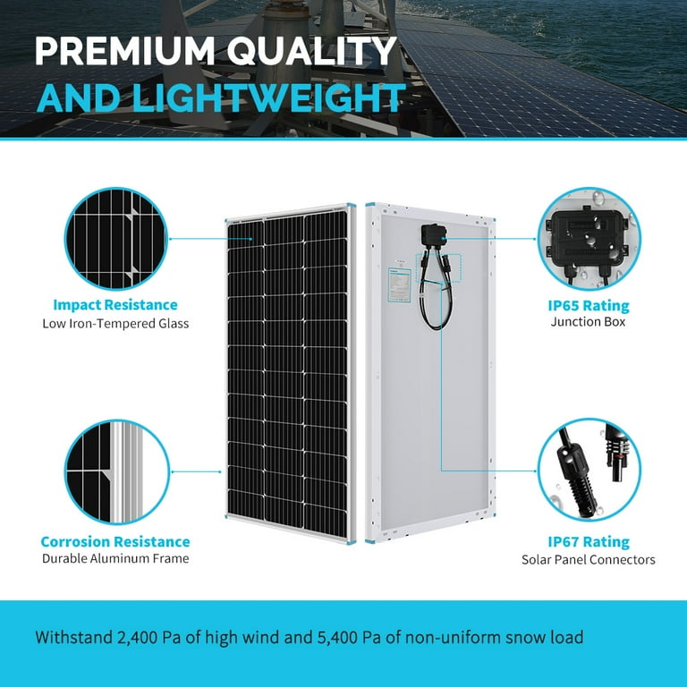 Renogy 100W Monocrystalline Solar Pannel Kit with 40A MPPT Renogy 100W Monocrystalline Solar Pannel Kit with 40A MPPT