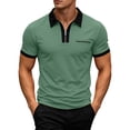 thumbnail image 2 of COSFO Mens Polo Shirts Casual Golf Short Sleeve Quarter Zip Shirts Collared Solid Pullover Classic Fit with Pocket Tops, 2 of 9
