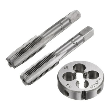 3 Packs M12 x 1.25 Taper/Bottom Thread Taps and Round Die Metric Hand Tap & Die Set