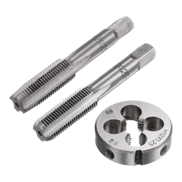 Uxcell 3 Paquetes M12 x 1.25 Brocas Cónicas y Broca Inferior Juego de Brocas y Dados Métricos