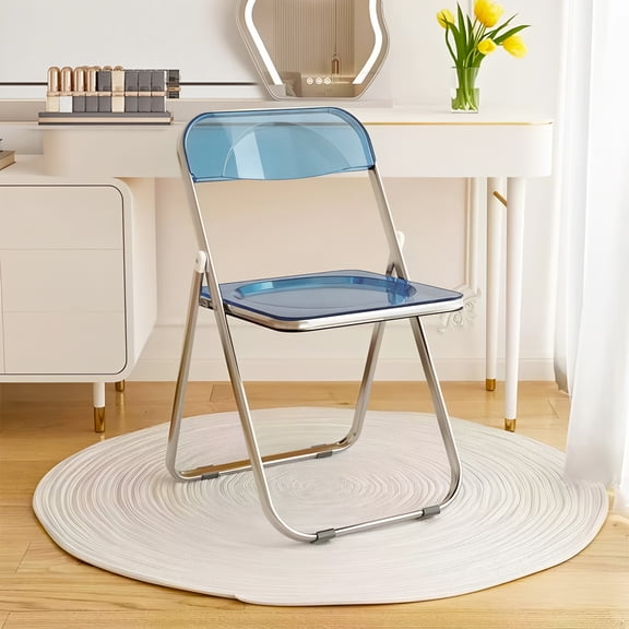 HDHNBA Indoor Outdoor Acrylic Space Saving Folding Chairs 300 LBS Weight Capacity, Set of 6, Blue