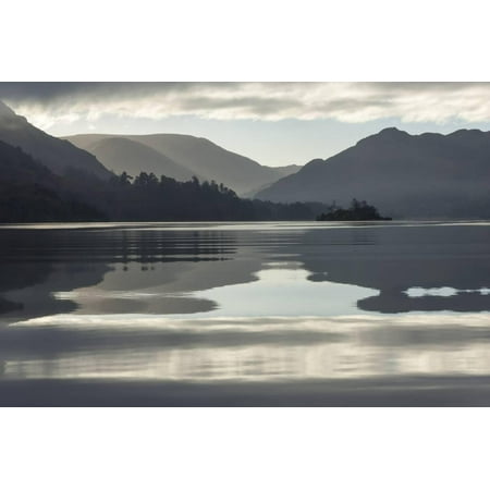 Ullswater, Little Island in November, Lake District National Park, Cumbria, England, UK Print Wall Art By James