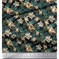 thumbnail image 3 of Soimoi Polyester Crepe Fabric Monstera Leaf & Floral Print Sewing Fabric Yard 52 Inch Wide, 3 of 5