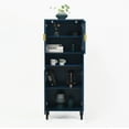 thumbnail image 7 of Tall Storage Cabinet, Storage Cabinet with 2 Glass Display Door & 2 Doors, Pantry Storage Cabinet for Bathroom, Dining Living Room, Blue, 7 of 7