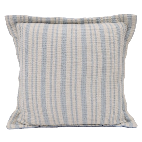 Better Homes & Gardens 20" x 20" Blue Gauze Summer Stripe Decorative Throw Pillow