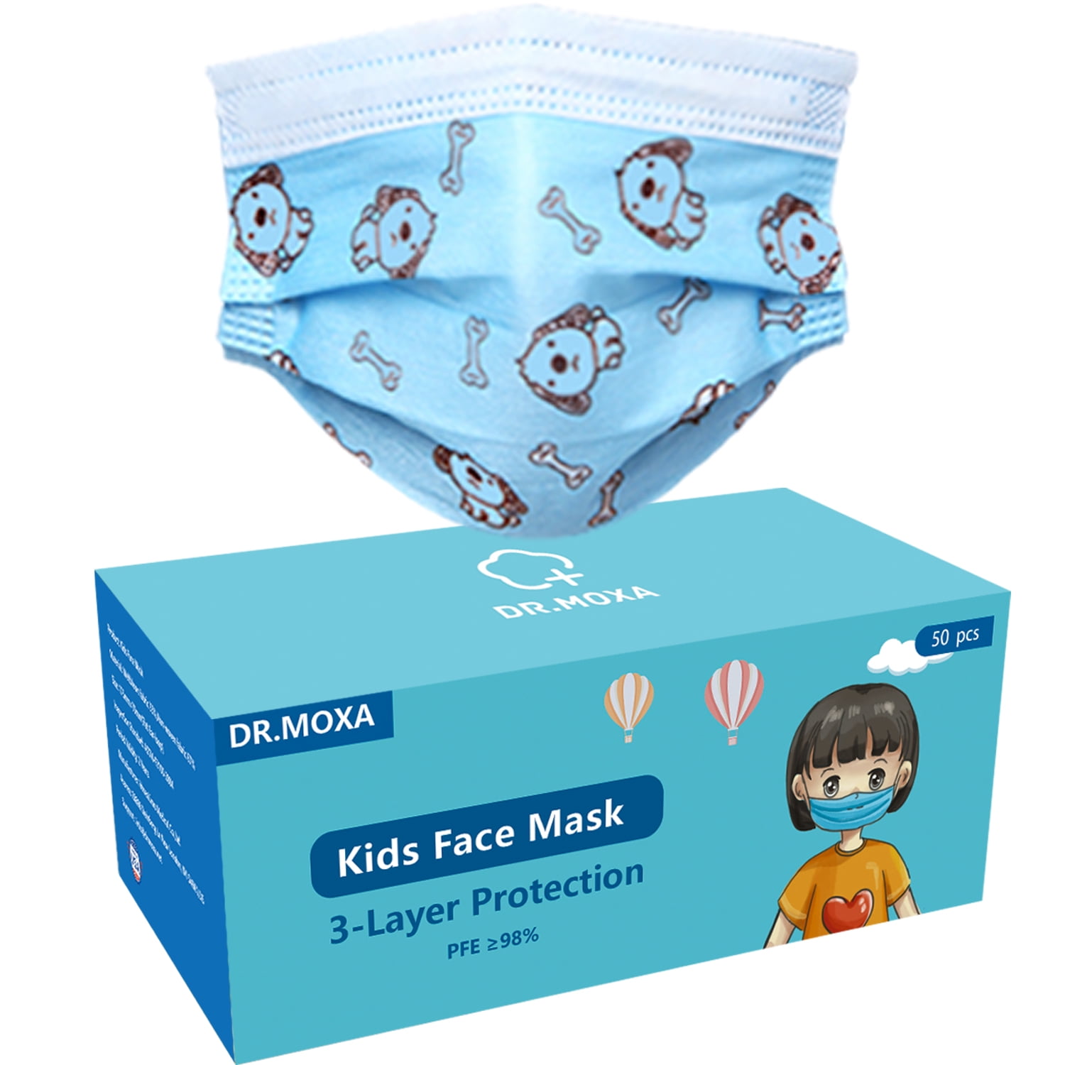 50 Pack USA Made Disposable Face Masks Black, 3 Ply Breathable Protection Mask