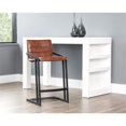 thumbnail image 2 of Sunpan Webber 26" Modern Bonded Leather Counter Stool in Brown (Set of 2), 2 of 7