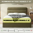 thumbnail image 4 of Zanmintaobo Queen Bed Frame with Lift up Storage & Layered Linen Headboard - Sturdy,Noise-Free,No Box Spring Needed,Easy Assembly,Olive Green, 4 of 11