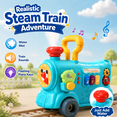 thumbnail image 2 of JoyStone 3-in-1 Musical Baby Walker and Activity Center for Toddlers, Ride-On Train with Sensory Play Panel, Early Learning Push Toy Gift for Infants, Blue, 2 of 13
