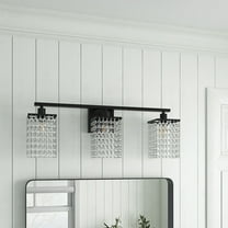 Aiwen Stylish 3-Light Dimmable Vanity Light Crystal Glass Shade Wall Sconce