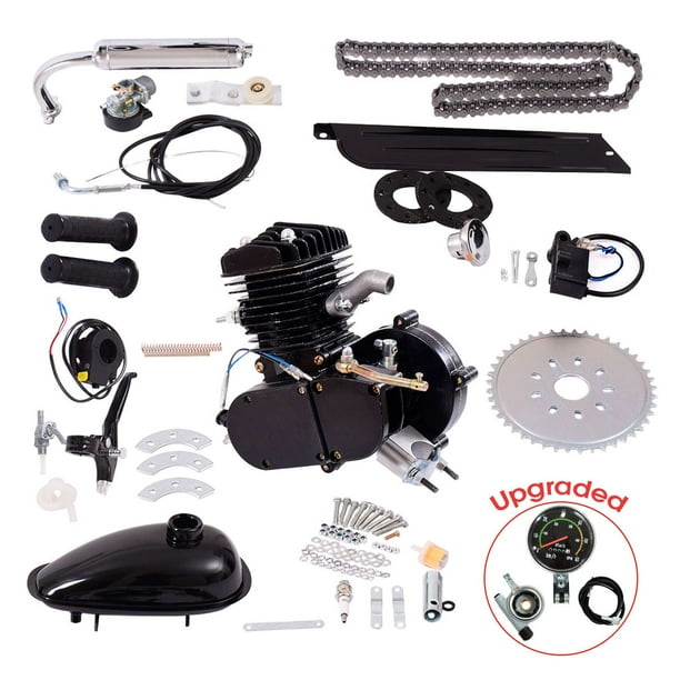 Costway Upgraded 80cc 2 Stroke Bicycle Gasoline Engine Motor Kit Motorized Bike Black Walmart