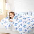 thumbnail image 3 of Homewish Kawaii Bowtie Dog Paw Full Size Comforter Sets,Cartoon Animal Theme Bedding Comforter Set,Blue,Reversible,3-Piece,1 Comforter and 2 Pillowcases, 3 of 7