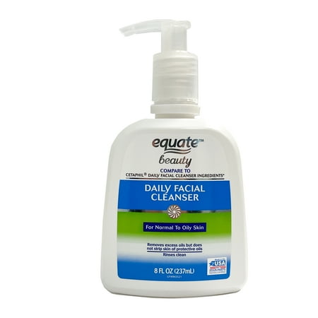 Equate Daily Facial Cleanser for Face Care of Normal to Oily Skin, 8 fl oz, Compare to Cetaphil® Daily Facial Cleanser Ingredients