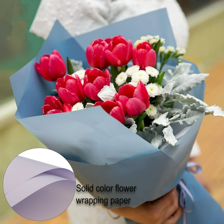 Floral Wrapping Paper Folded Flat Waterproof Flowers Bouquet