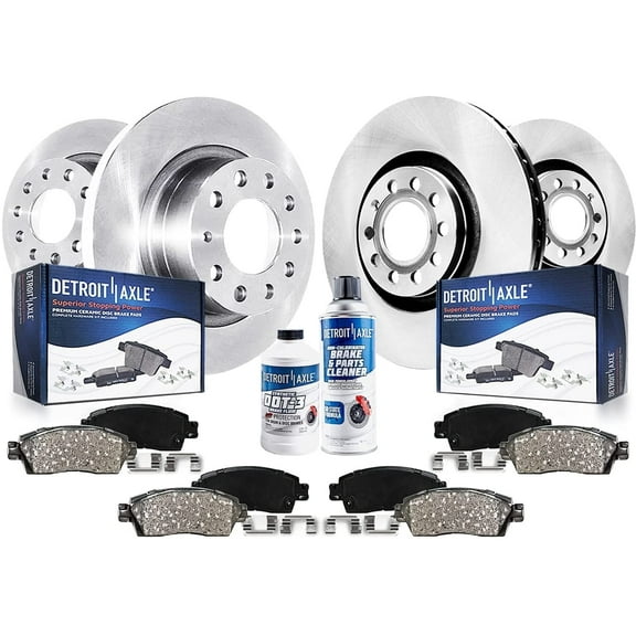 Detroit Axle - 288mm Front 272mm Rear Brakes and Rotors Brake Pads Replacement for Volkswagen Golf Fits select: 2017 VOLKSWAGEN GOLF S/WOLFSBURG/SE/SEL, 2016-2019 VOLKSWAGEN GOLF SPORTWAGEN S