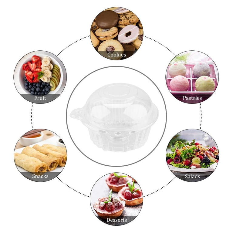Tebru 100pcs Disposable Food-Grade PP Fruit Boxes, Clear Adorable Cat Shape  Dome Design - Walmart.com