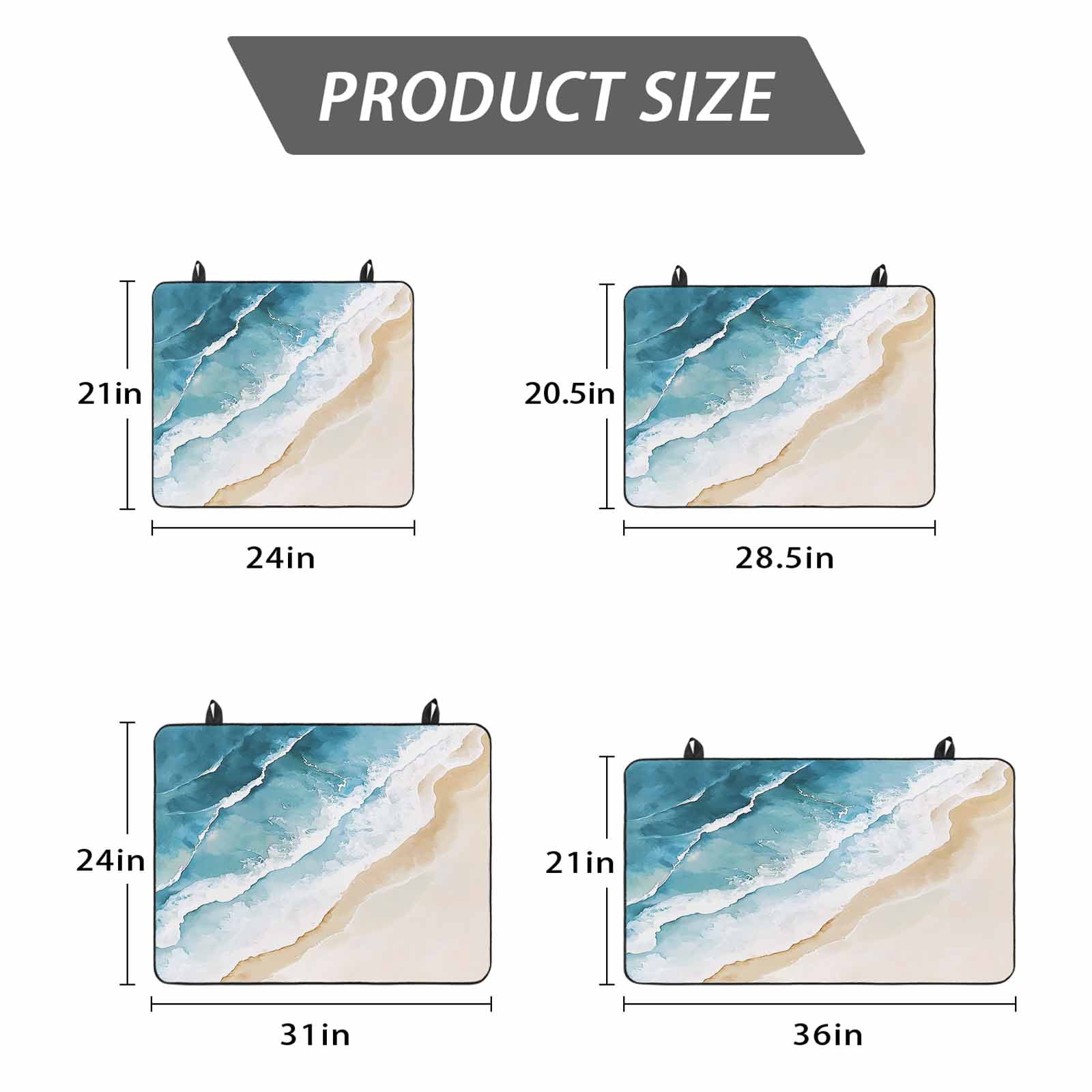 Blue Teal Beach Coastal Stove Top Cover for Electric Stove, Heat-proof & Non Slip Glass Top Stove Cover Protector, Summer Nautical Seaside Ocean Kitchen Flat Cooktop Rubber Mat 24x21 Inches