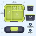 thumbnail image 2 of Caperci 4.8 Cups Bento Box for Kids - 4 Compartments Large Lunch Box with Two Modular Containers, Leak-Proof, Microwave & Dishwasher Safe, BPA-Free, Dinosaur Pattern (Navy), 2 of 7