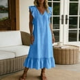 thumbnail image 6 of Horkkom Maxi Dresses for Women Linen Sleeveless Summer Dresses Flowy Everyday Wear Long Dresses,S-2XL, 6 of 6