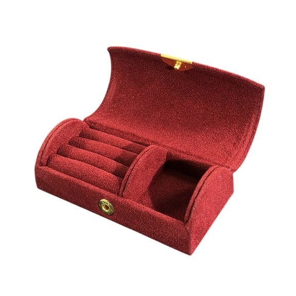 Aihimol Small Jewelry Box,Mini Travel Jewelry Case Women's Portable Travel Jewelry Storage Organizer for Rings Earrings,Gifts - Red