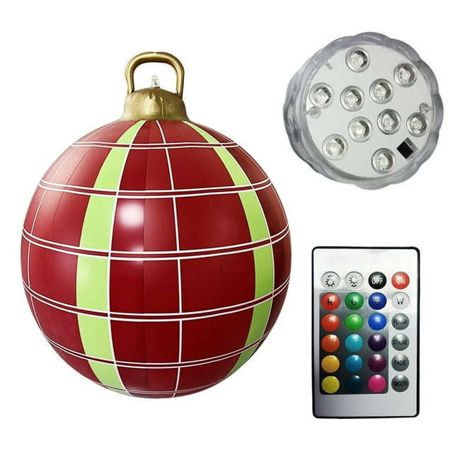 60cm Inflatable Christmas Ball PVC Glow Christmas Inflatable Ball (Style S)