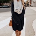 thumbnail image 2 of under 10.00 LYXSSBYX Womens Long Sleeve Dresses Autumn and Winter Women Causal Solid Long Sleeve Loose O-Neck Hairy Sweater Pullover Dress, 2 of 5