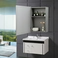 thumbnail image 4 of Gymax Armoire à Pharmacie Murale Miroir avec Tablette Réglable, Gris, 4 of 10