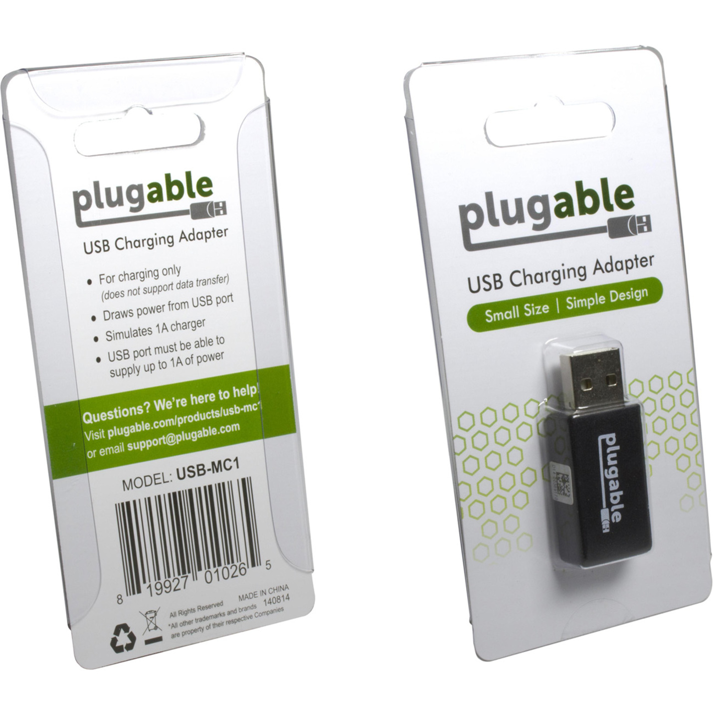 Plugable USB Universal Fast 1A Charge-Only Adapter for Android, Apple iOS, and Windows Mobile Devices - image 4 of 5