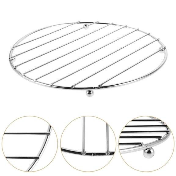 FONDOTIN Round Cooking Rack Stainless Steel Trivet Iron Electroplating 1Pack