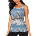 thumbnail image 1 of Balery Horses Running Through The Water Camiseta sin mangas estampada ligera para mujer, tops de entrenamiento sin mangas, camisetas de yoga transpirables de secado rápido.-Large, 1 of 7
