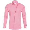 thumbnail image 3 of Iugvhana Business Dress Shirts for Men Button Down Lapel Regular Fit Solid Cotton Long Sleeve Shirt Slim Wrinkle Free Blouses Pink XXL, 3 of 6