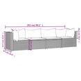 thumbnail image 4 of vidaXL 4 Piece Garden Lounge Set with Cushions Black Poly Rattan, 4 of 5