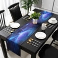 thumbnail image 5 of Starry Sky Table Runner Cotton Linen 120 Inch Holiday Dresser Scarves, Modern Minimalism Night Star Scenery Art Tablerunner for Kitchen Coffee Dining Bedroom Dinner Scarf Décor 13''x120'', 5 of 9