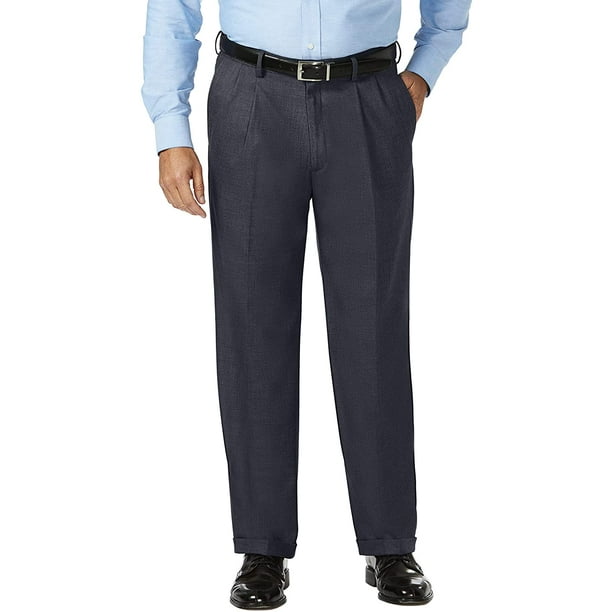 J.M. Haggar Mens Dress Pants 46X30 Big & Tall Pleat Classic 46