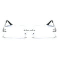 thumbnail image 2 of Men Modern Metal Rimless Eyeglasses, Anti Eyestrain & UV Glare - Clear lens reader reading glasses with BLUE LIGHT BLOCKING, UV protection, 2 of 6