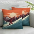 thumbnail image 3 of COMIO  Winter Pillow Covers, with Mountains Ski Retro Slope Snow Sunset Mountain Winter Double Sided Decorative Pillows Cases Throw Pillows Covers, 3 of 5
