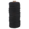 thumbnail image 2 of 1PC 100M Long 3MM Wide Natural Cotton Thread Braided Cotton Rope Tapestry Knitting Thread Multi-purpose Manual Woven Rope for Hanging Carpet Craft Making (Black), 2 of 9