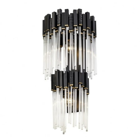 

309W02LMBFG-Varaluz Lighting-Matrix - 2 Light 2-Tier Wall Sconce In Glam Style-24.25 Inches Tall and 12.5 Inches Wide-Matte Black/French Gold Finish