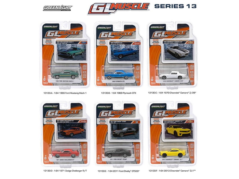 6PC DIECAST CAR SET 1/64 BY GREENLIGHT 13140 GREENLIGHT MUSCLE RELEASE 14