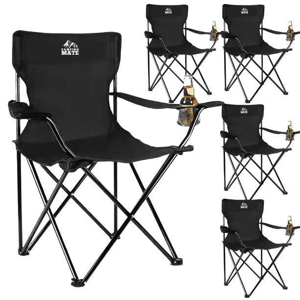 5 Sillas De Playa Alberca Camping Exterior Plegable Y Funda negro