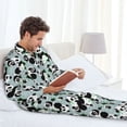 thumbnail image 6 of Sikiie Panda And Eucalyptus Mens Pajama Set, Soft Warm Long Sleeve Sleepwear, Cozy Button-Down Pjs for Men-X-Large, 6 of 7