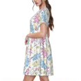 thumbnail image 2 of Xecao Robe Midi à Manches Courtes d'Été pour Femmes avec Poches Robe Décontractée T-Shirt Fluide Robe de Plage, 2 of 6