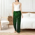 thumbnail image 4 of Fotbe Green Sparkling Pantalones de Pijama para Mujer, Pantalones de Dormir, Pantalones Pj con Cordón y Bolsillos-XX-Large, 4 of 6